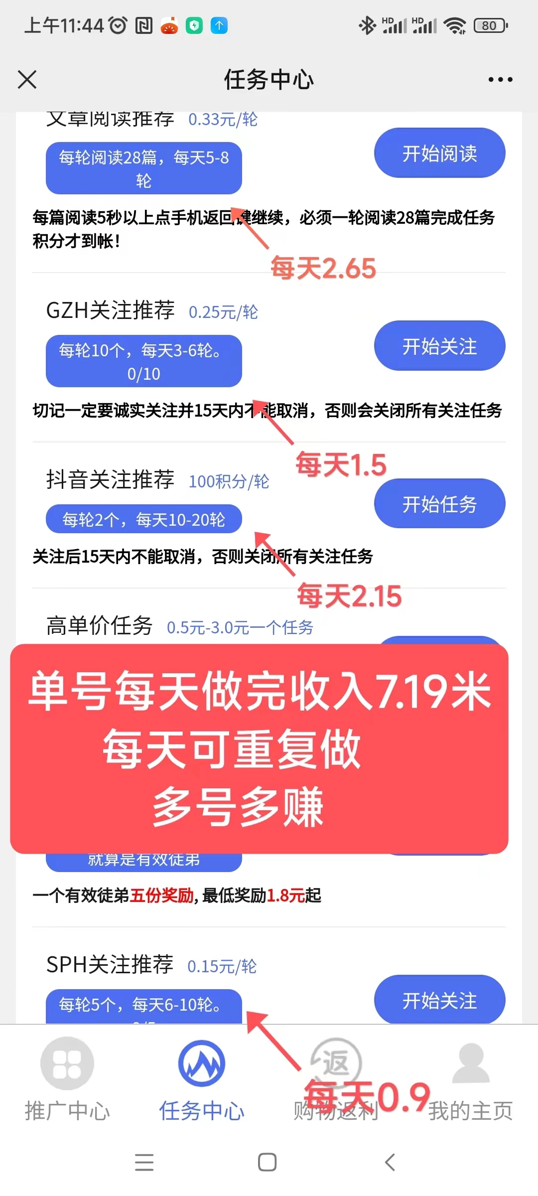 有米阅读首码，零撸天花板，收益稳定,单号每天收入7米，多号多赚-K65