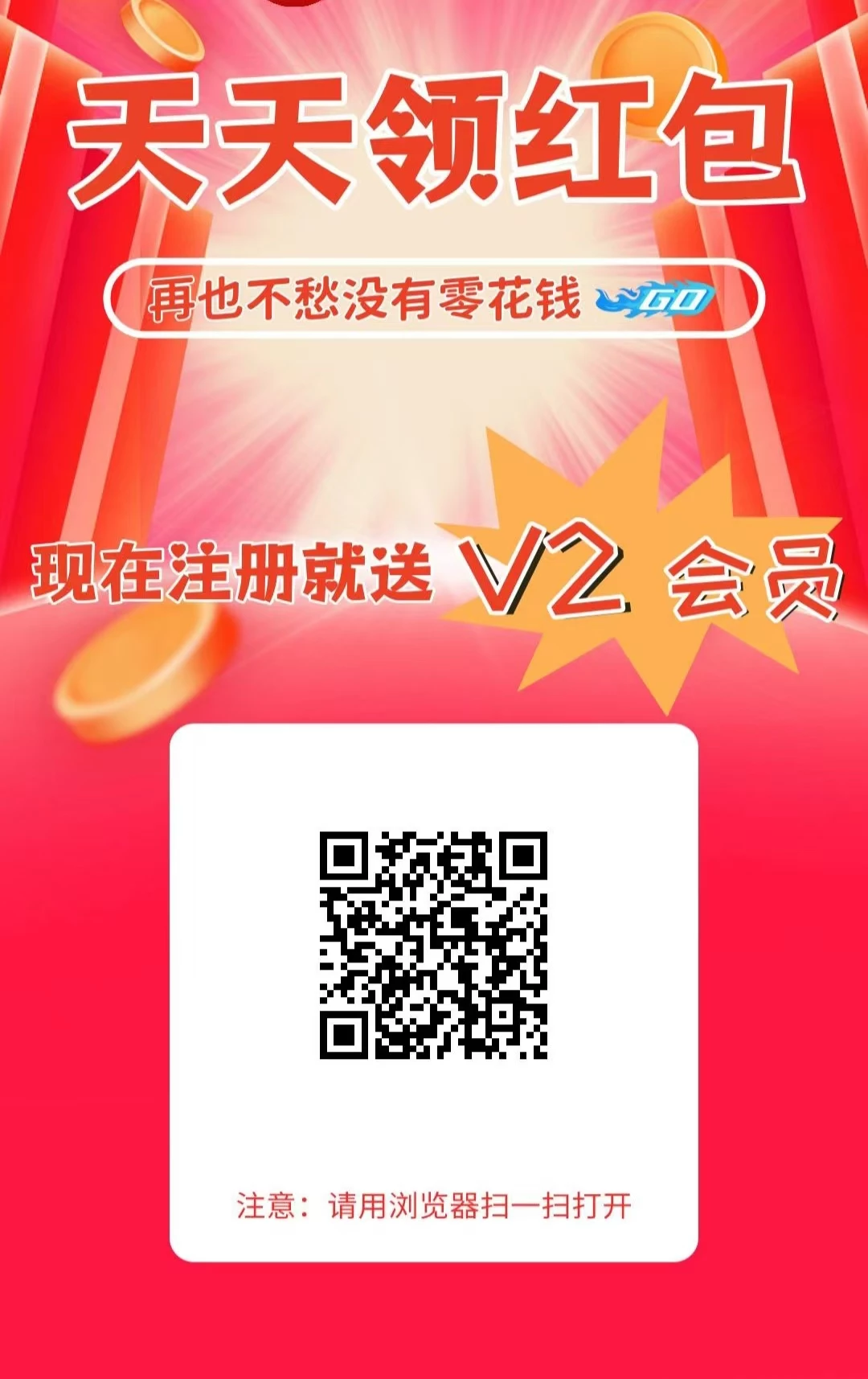 红包圈子新出，拆红包浏览5秒就行，注册就免费送最高级别V2-K6