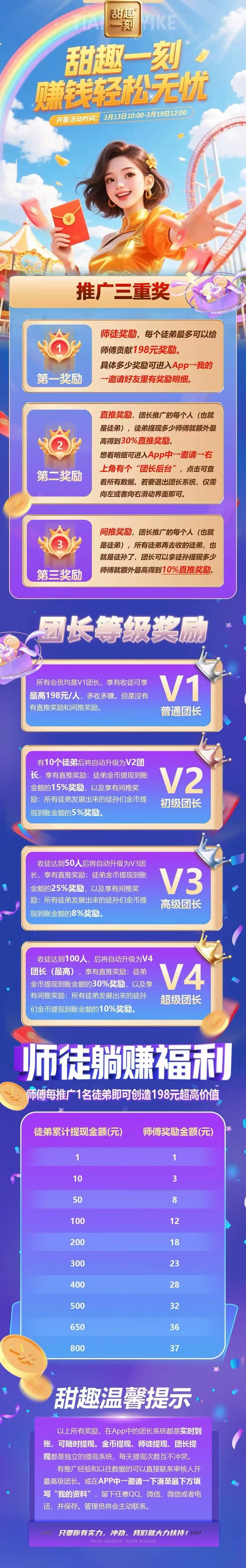 甜趣一刻首码新品上线，广告叠包玩法-K6