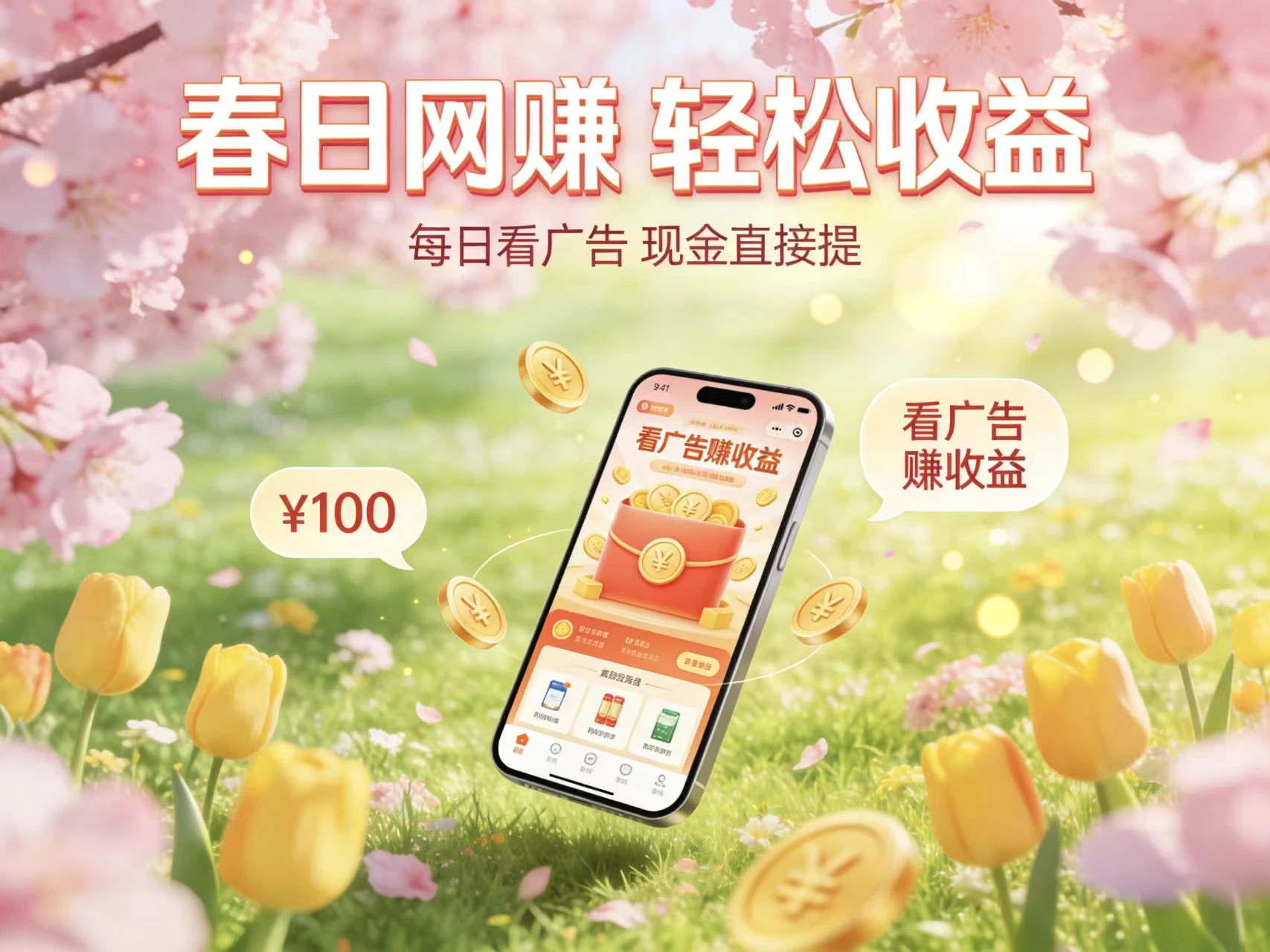 看广告做副业，0投资单机日入40-70米-K6