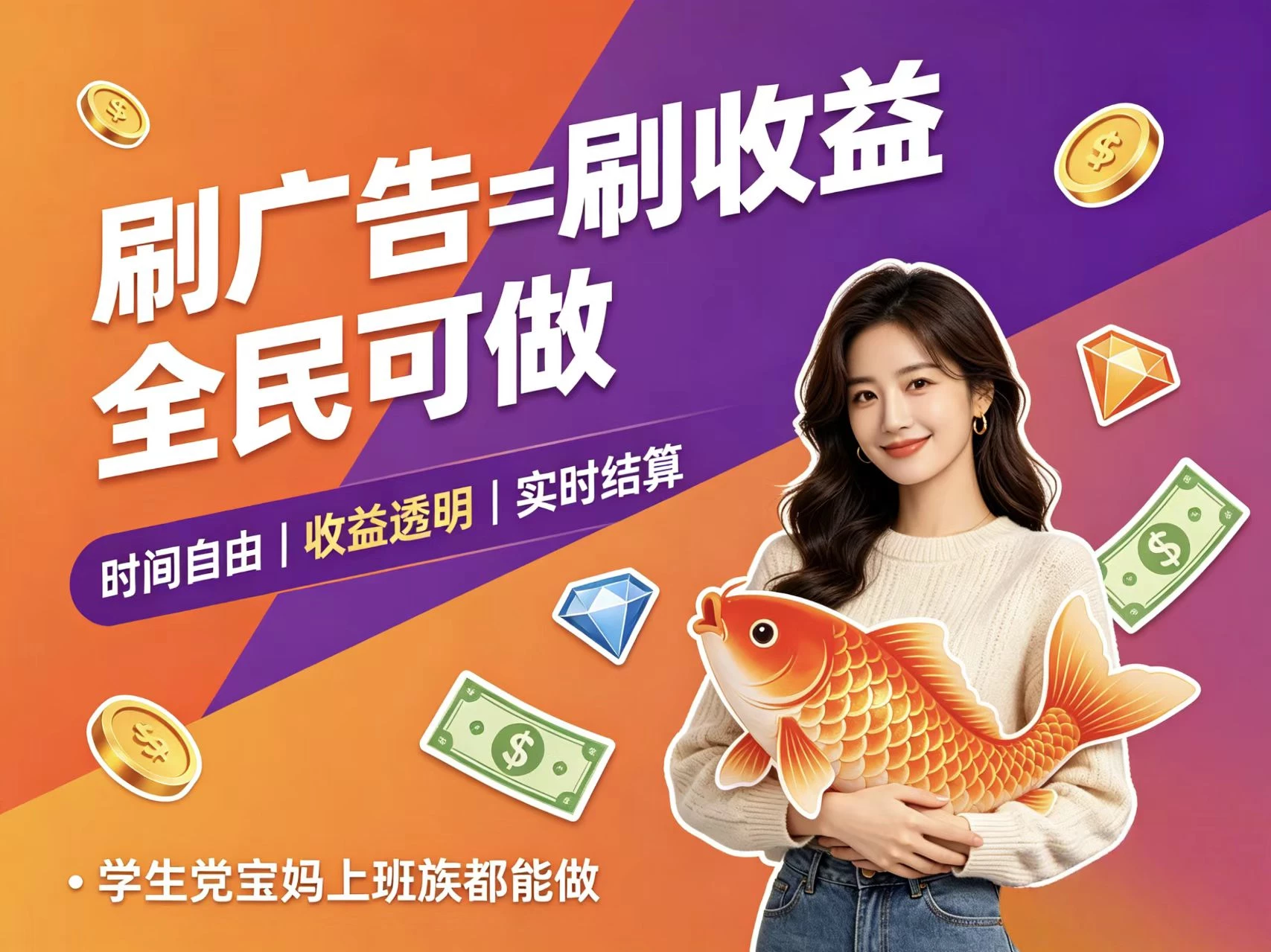 首码趣享看广告长久打金赚收益-K6