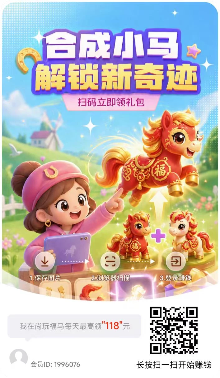 尚玩福马，零撸合成广告赚玩法，保底收益高，放水中，-K6